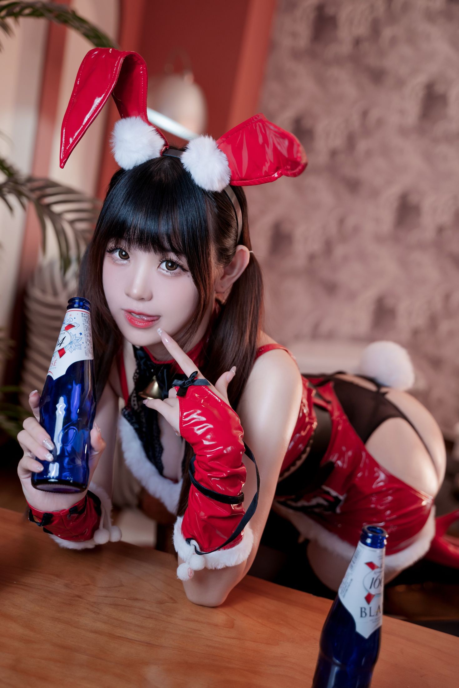 美女动漫博主miko酱性感Cosplay写真圣诞兔兔 (8)