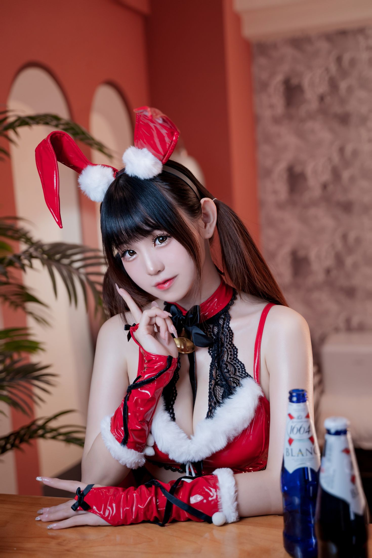 美女动漫博主miko酱性感Cosplay写真圣诞兔兔 (10)