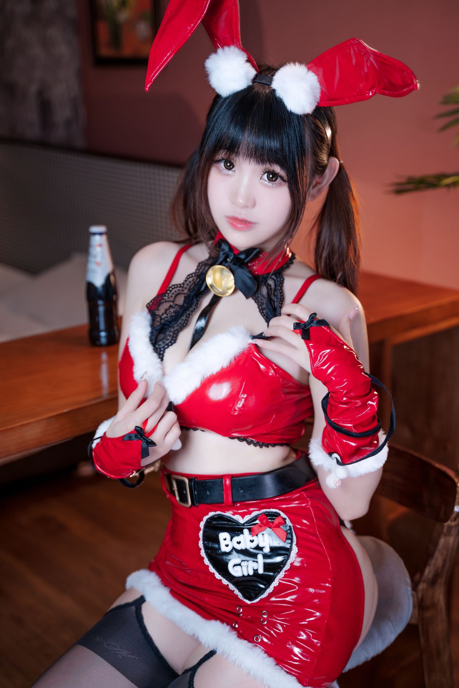 美女动漫博主miko酱性感Cosplay写真圣诞兔兔 (5)