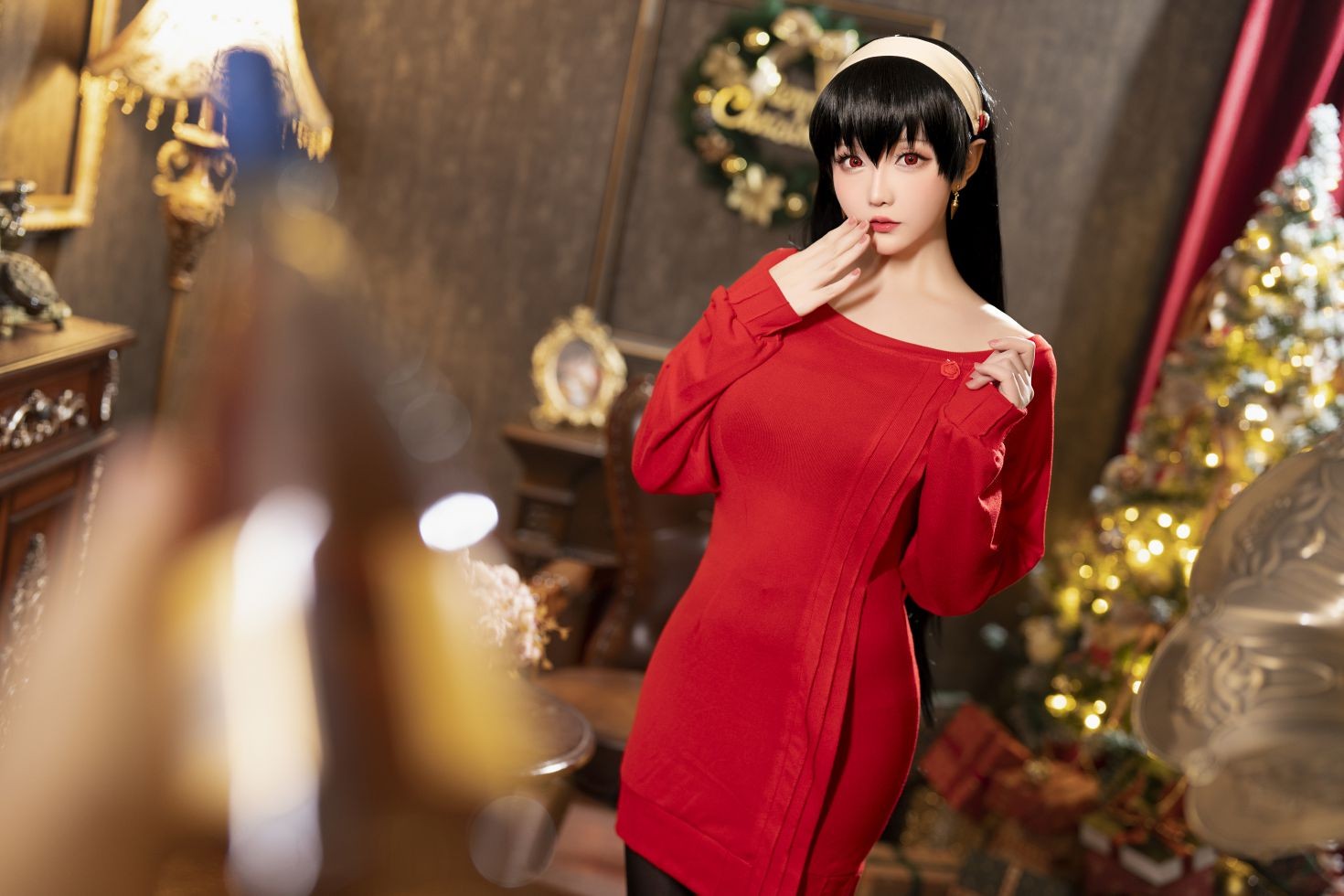 美女动漫博主星之迟迟性感Cosplay写真圣诞节约尔私服 (40)